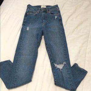 blue skinny jeans super high rise